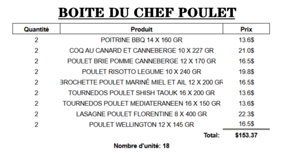 Boite du chef - Poulet - Image 2